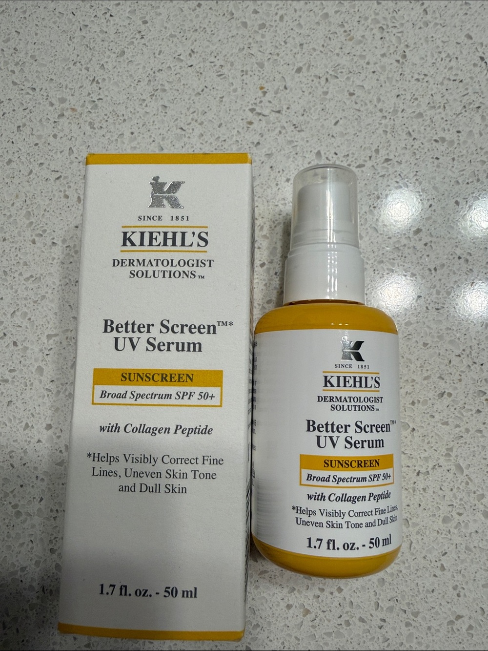 Kiehl's Better Screen UV Serum Sunscreen — White & Yellow